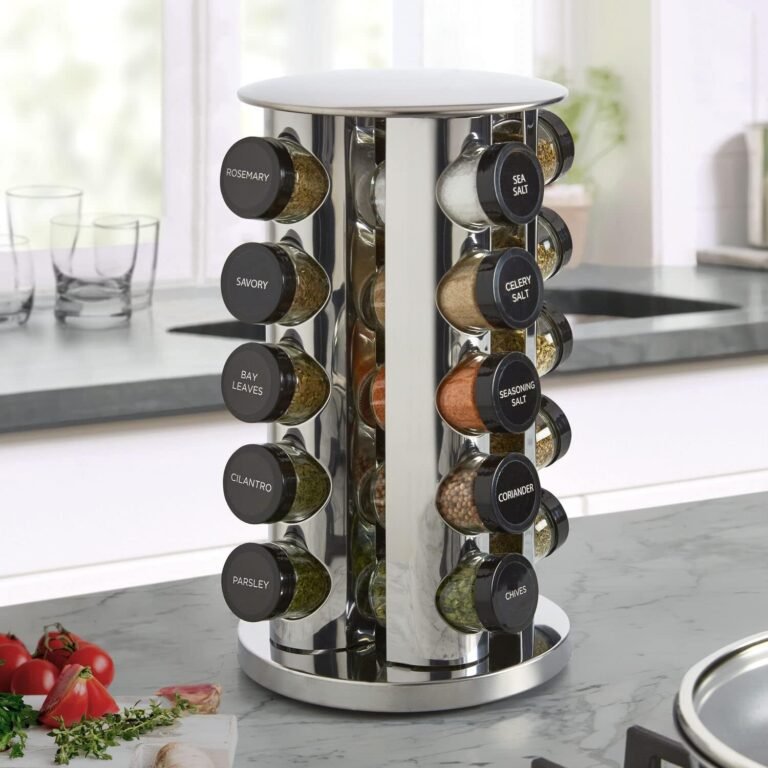 Kamenstein Revolving Spice Rack Review – 20 Jars, Sleek Design, and Free 5-Year Refills 8 revolving spice rack