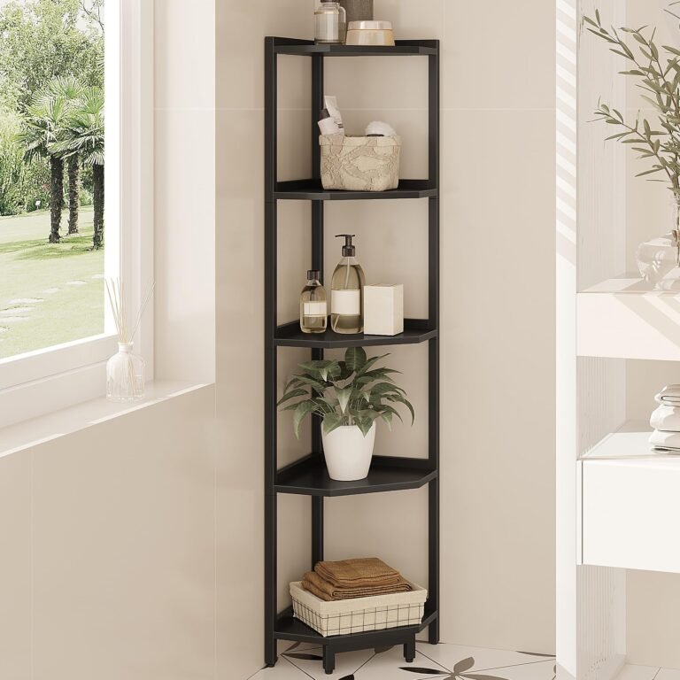 Furinno 5-Tier Corner Shelf Unit – Stylish & Affordable Storage for Any Room 5 Corner shelf unit