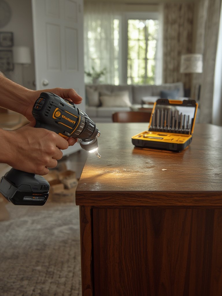 electric screwdriver in action