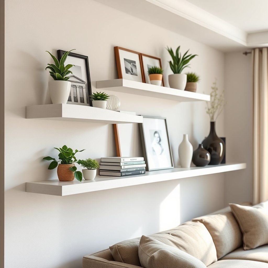 floating shelves in action