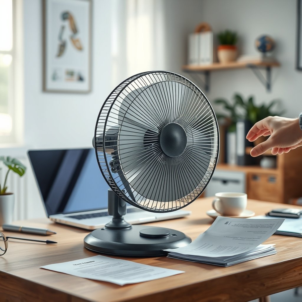 table fan in action